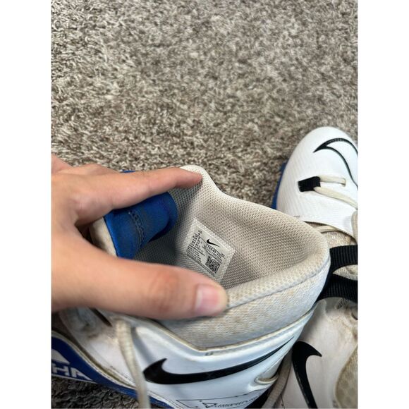 Nike Alpha Menace Pro 3 Football Cleats Lace Up "White/Black/Game Royal" Men’s 9 - Picture 10 of 11